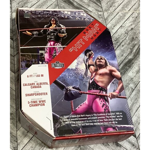 WWE Ultimate Edition Bret "Hit Man" Hart Action Figure 6 Ft With Accessories - Picture 3 of 6